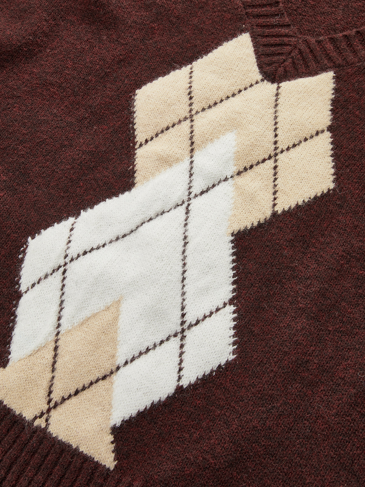 Argyle V-Neck Wool Blend Sweater Vest