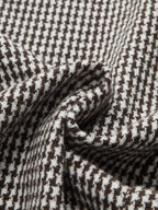 Houndstooth Tweed Belted Midi Skirt