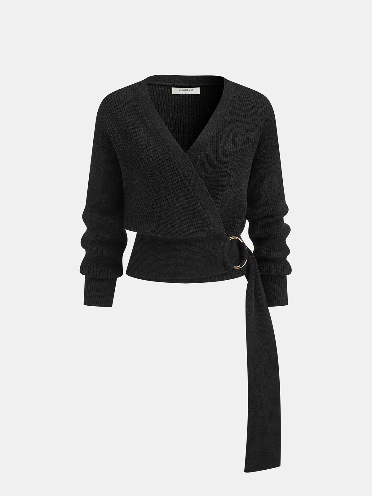 Metal Ring Knit Wrap Cardigan