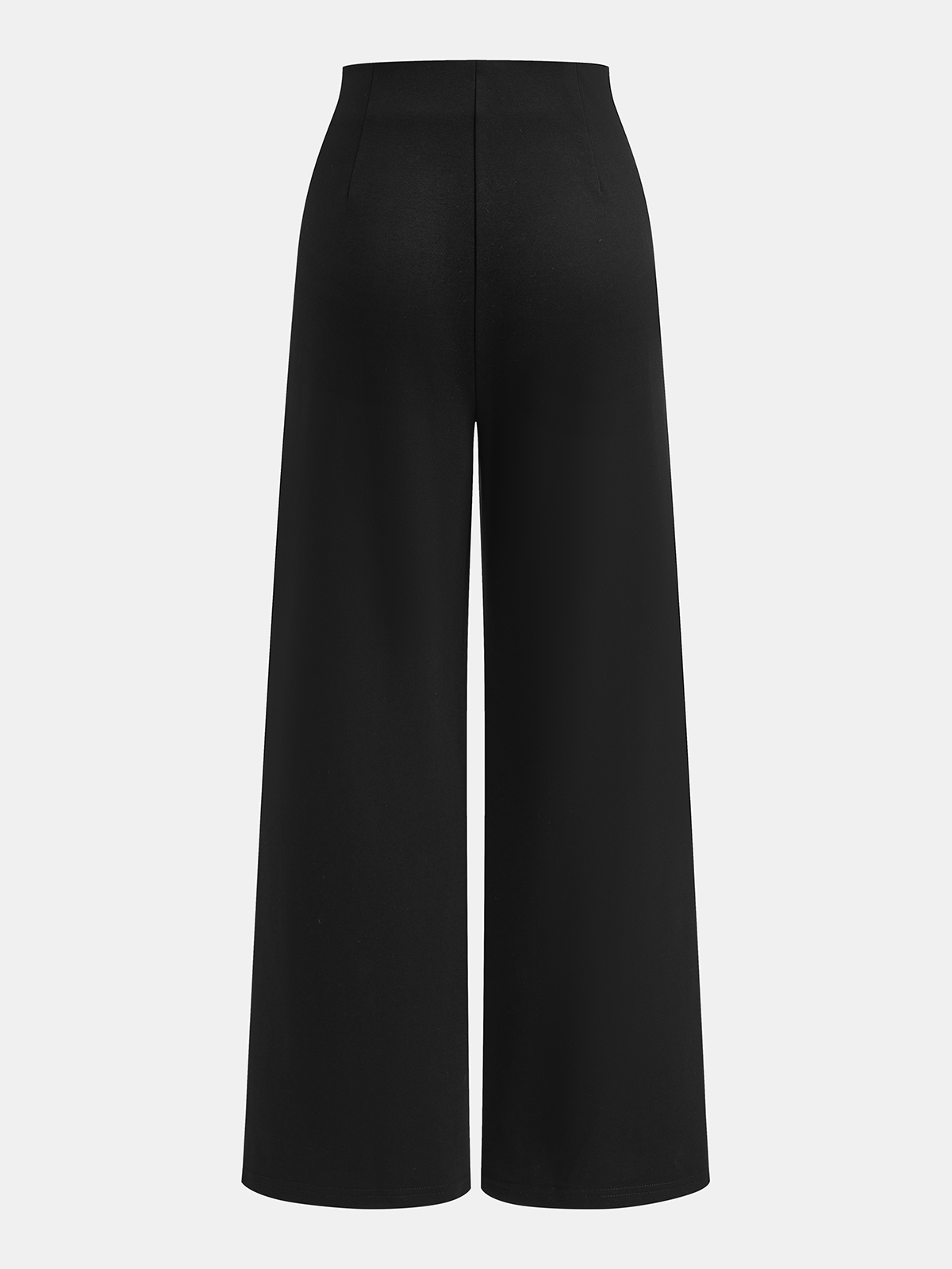 Mid-Waist Metal Button Casual Pants