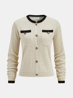 Textured Chevron Knit Pocketed Sweater Co-ords
