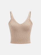 Turtleneck Overlay and Cami Top Knit Two-Piece Set
