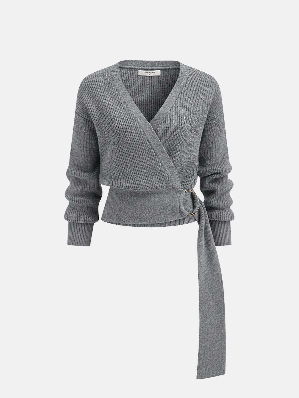 Metal Ring Knit Wrap Cardigan