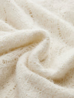 Lace-Texture Square-Neck Knit Top