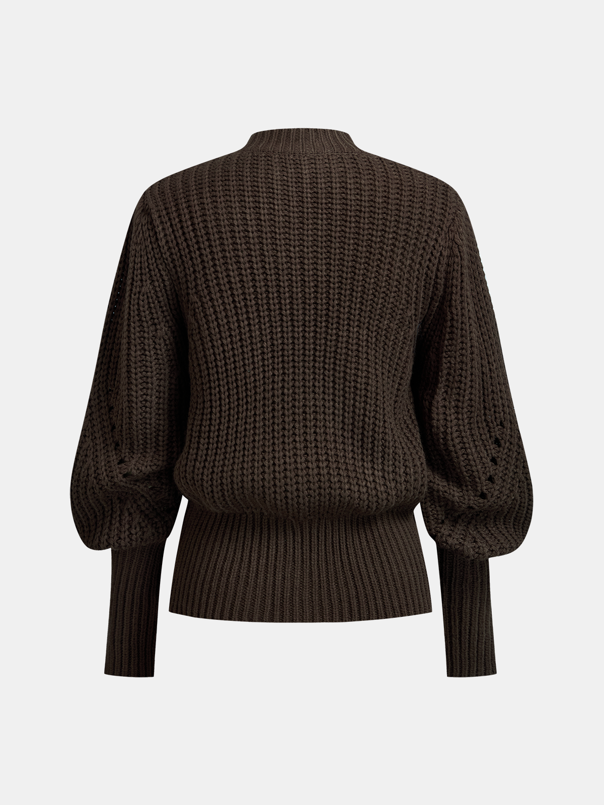 Tie-Waist Button-Front Knit Sweater