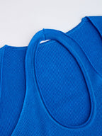 2-in-1 Knot-Front Ribbed Top