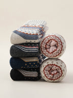 Colorful Printed Knit Mid-Calf Socks