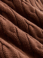 Cable-Knit V-Neck Maxi Sweater Dress