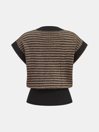 Striped Cap Sleeve Sweater Vest