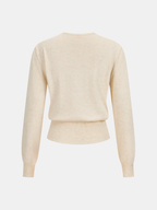 Lace Panel Rhinestone Wool Blend Sweater