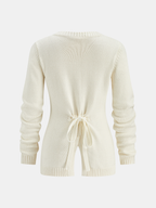 Tie-Back Button Knitted Cardigan
