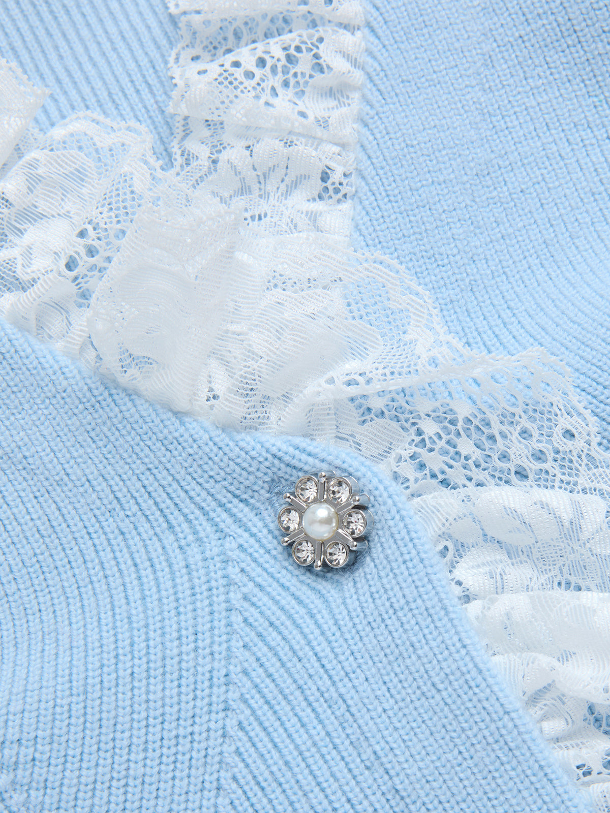 Cashmere Blend Lace Collar Belted Cardigan