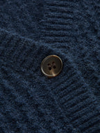 Striped Shirt Panel Button-Front Cardigan