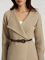 Belted Knit Blazer and Pants Set