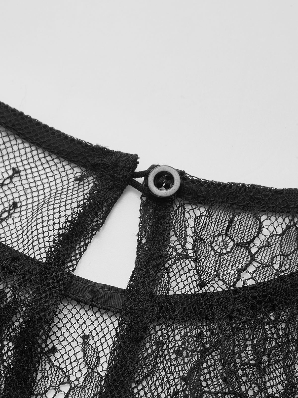 2 in 1 Semi-Sheer Lace Panel Blouse