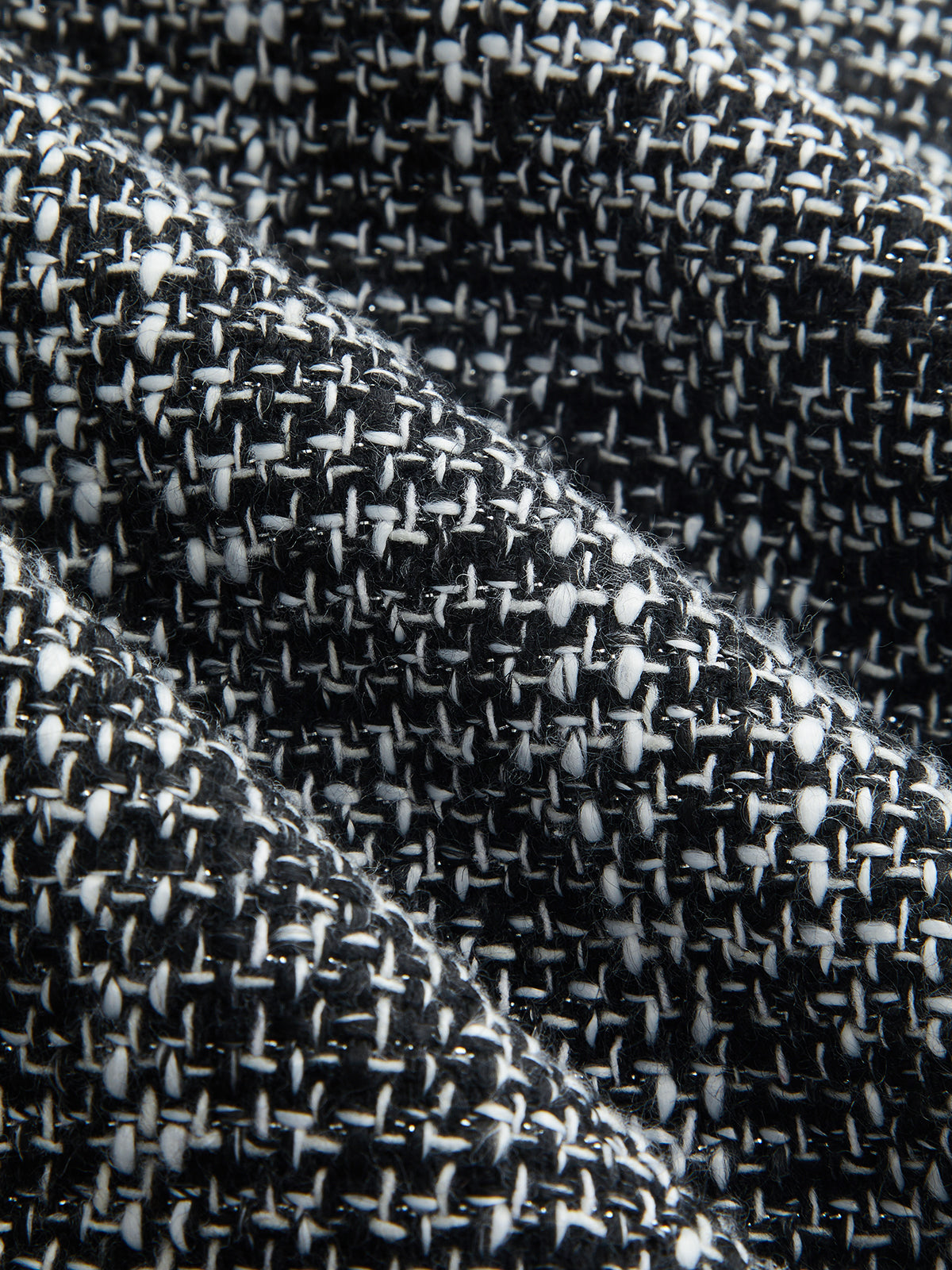 Mid-Waist Tweed Wide-Leg Pants