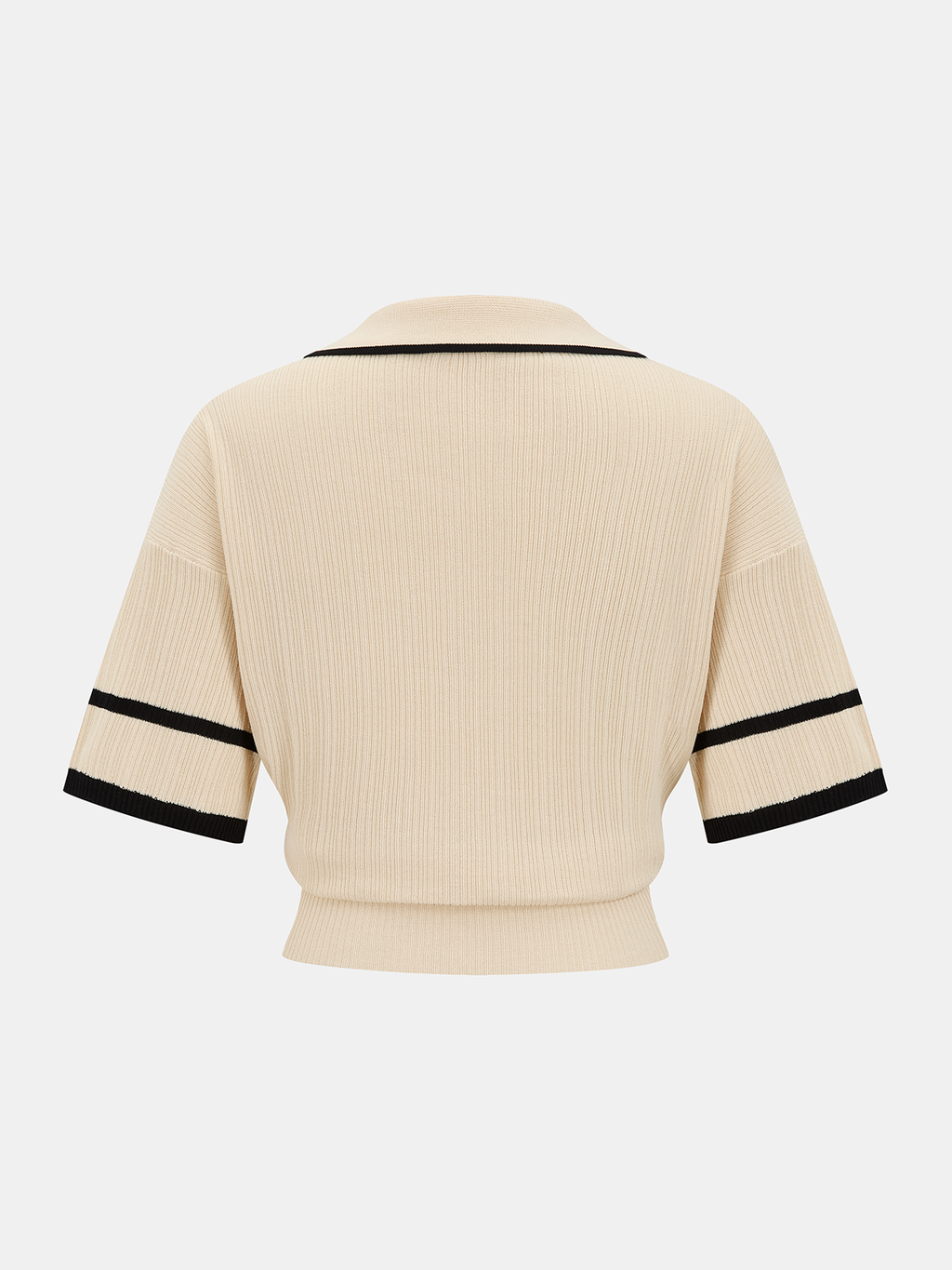 Contrast Trim Polo Top & Drawstring Pant Set