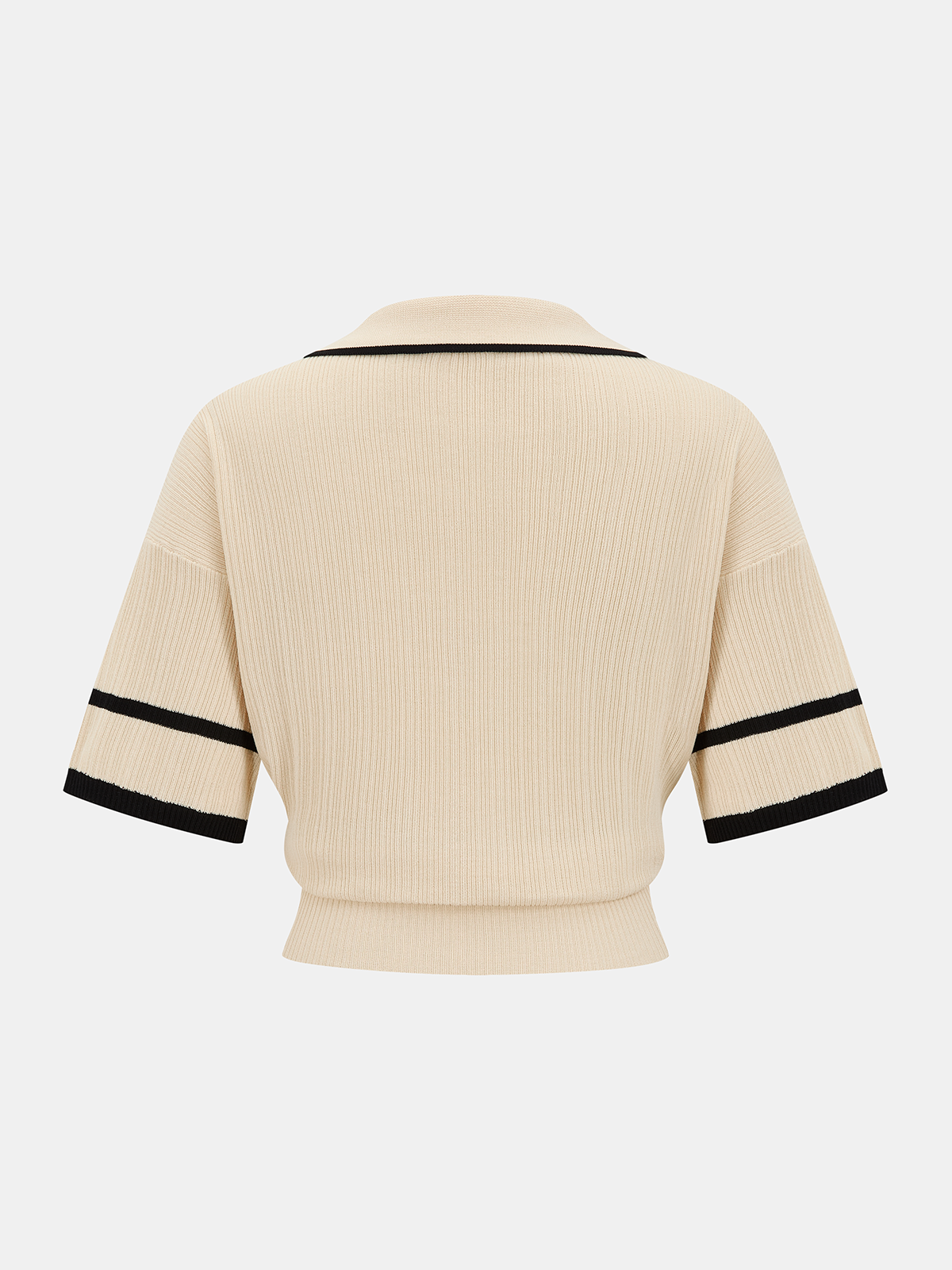 Contrast Trim Polo Top & Drawstring Pant Set