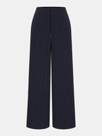 Pinstripe Wrap Top & Wide-Leg Pants Set