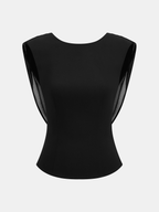 Draped Cowl-Back Sleeveless Top