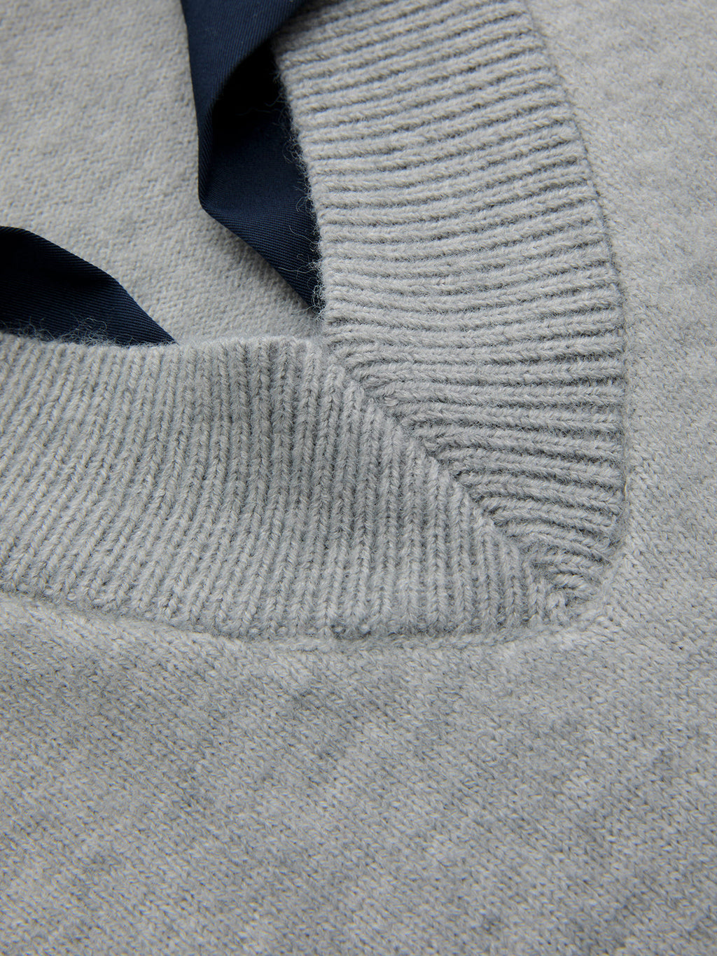 Contrast Collar Elbow Sleeve Knit Top