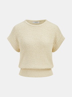 Textured Knit Top & Drawstring Mini Skirt Set