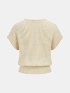Textured Knit Top & Drawstring Mini Skirt Set