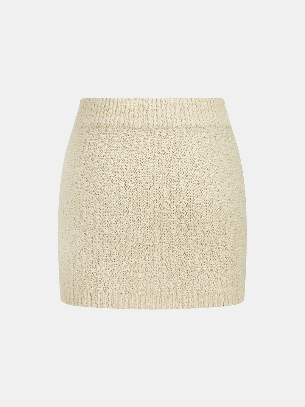 Textured Knit Top & Drawstring Mini Skirt Set