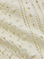 Contrast Trim Open-Knit Sleeveless Top