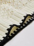 Contrast Trim Open-Knit Sleeveless Top