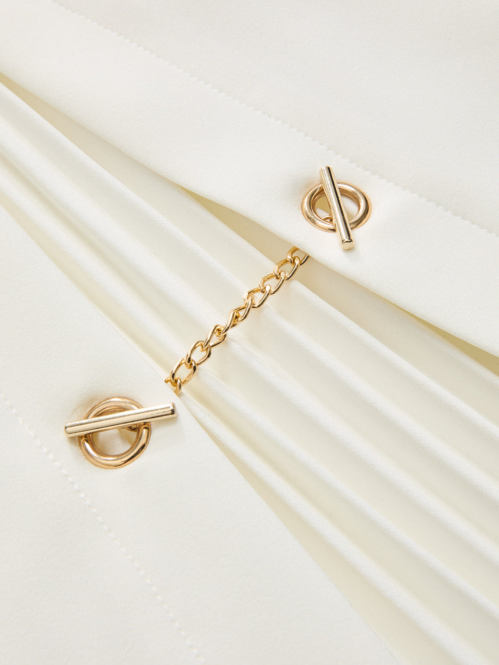 Chain Detail Pleated Sleeveless Mini Dress