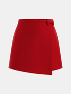 Bow Detail Asymmetric Wrap Skort