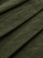 Pleated Corduroy Midi Skirt