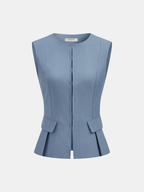 Sleeveless Vest & Wide-Leg Pants Set