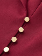 Metal Button Asymmetric Sleeveless Blazer Vest