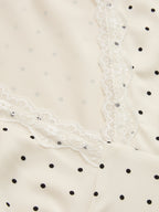 Polka Dot Lace Trim Midi Dress