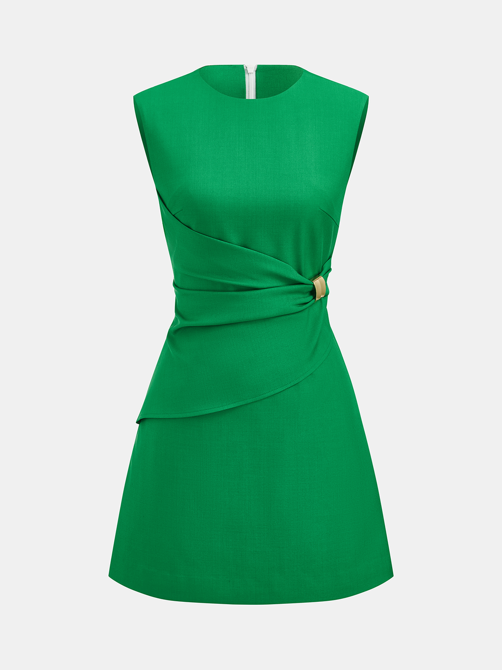 Sleeveless Buckle Waist Mini Dress