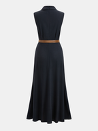 Belted Sleeveless Wrap Maxi Dress