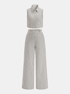 Striped Sleeveless Top & Pants Set
