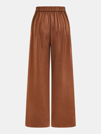 Satin Ruched Top & Wide Leg Pants Set