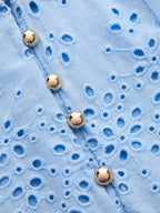 Cotton Sleeveless Embroidered Eyelet Dress