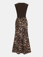 Sleeveless Leopard Print Maxi Dress