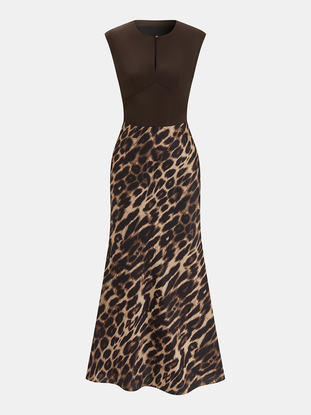 Sleeveless Leopard Print Maxi Dress