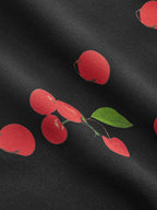 Cherry Print Sleeveless V-Neck Mini Dress