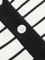 Striped Polo Short Sleeve Bodycon Sweater Dress