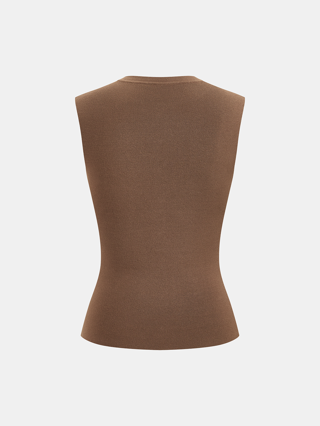 Metal Button Crew-Neck Sleeveless Knit Vest