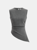 Sleeveless Asymmetric Top & Pleated Pants Set