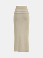 Sleeveless Knit Vest & Midi Skirt Set
