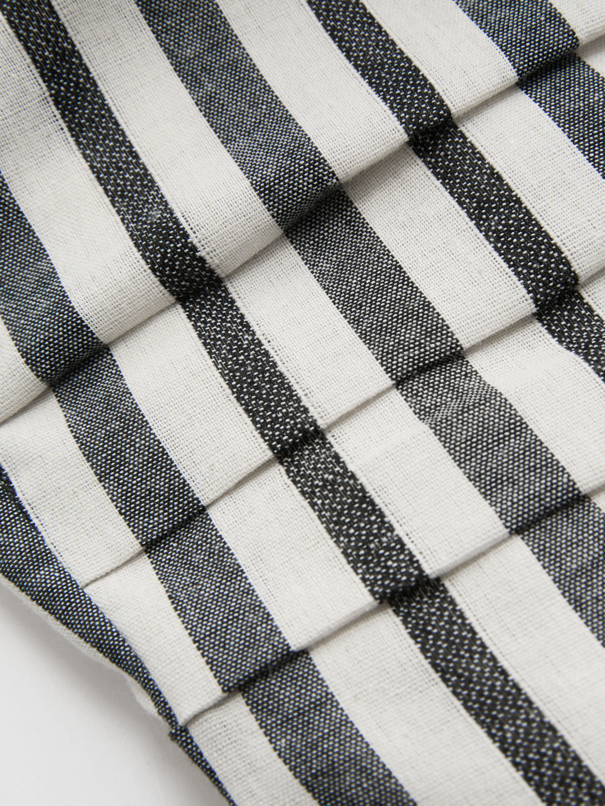 Striped Strapless Cotton Linen Ruched Dress