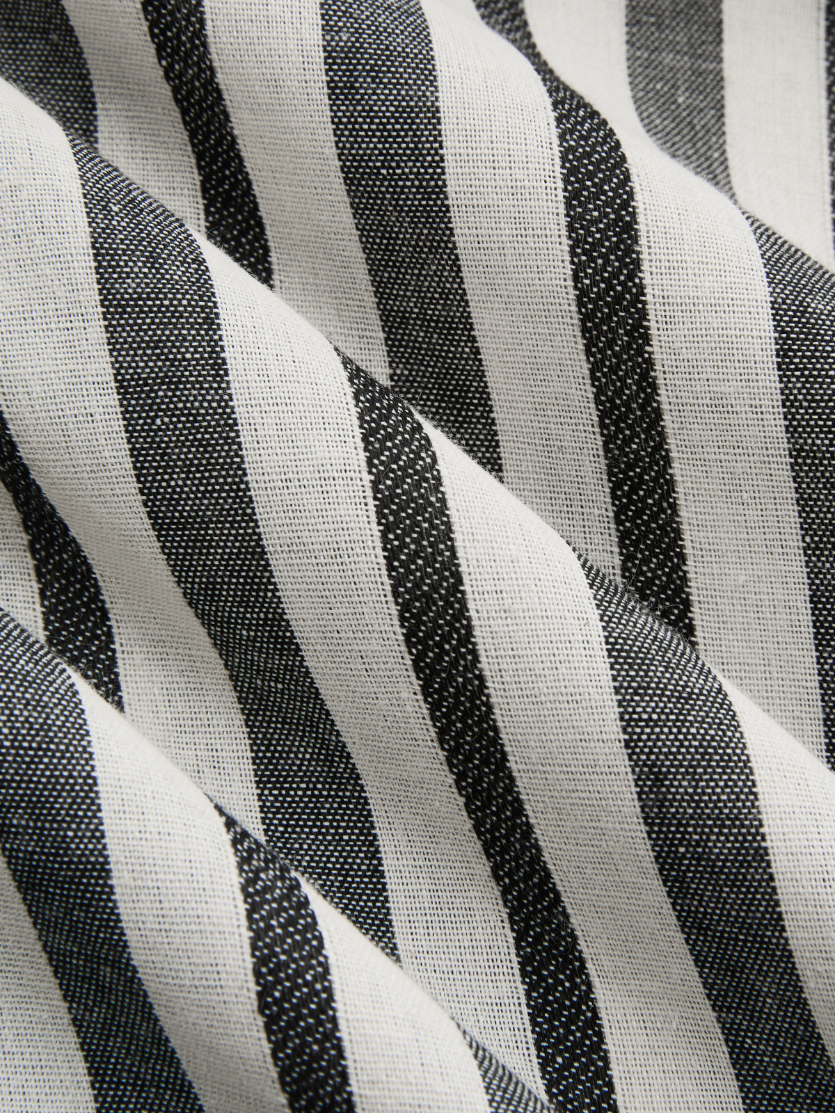 Striped Strapless Cotton Linen Ruched Dress